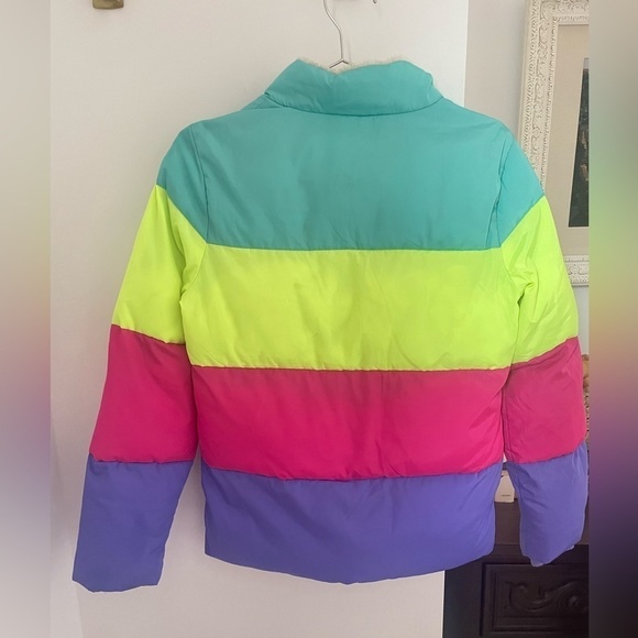 Girls cat & Jack XL colorblock thick winter jacket 14-16 warm excellent - Picture 2 of 8